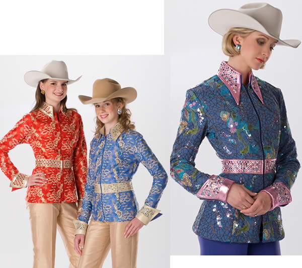 Showmanship Jackets with metallic leather cuffs, collars and belts