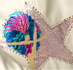 applique uses metallic lamb and  rose ice lamb for the star.