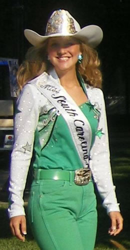 Nicole Ross in a shirt with leather appliques