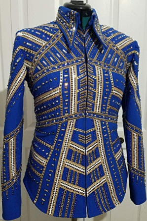 Royal jacket with Gold Metallic Leather Accents