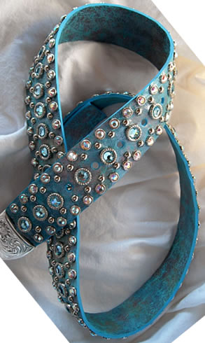 white pealized lambskin jacket with turquoise lambskin trim