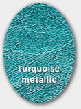 Turquoise metallic leather.  Click to view metallics page.