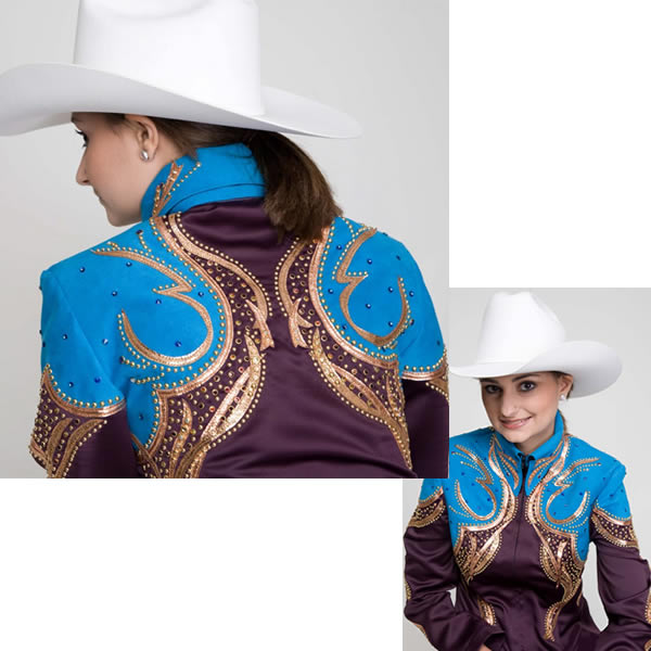 Wine Jacket with Copper Metallic Trim
