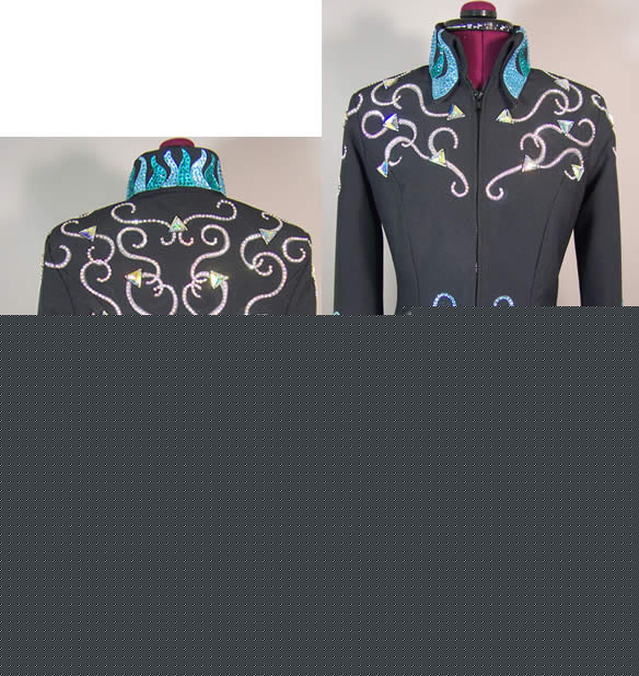  Pink peony pearlized lambskin jacket w/ silver metallic and black lambskin appliques.