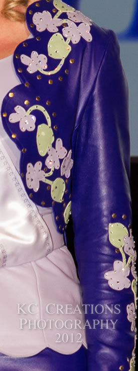 Laura Taysom, Miss Rodeo Wisconsin's royal purple dress close-up