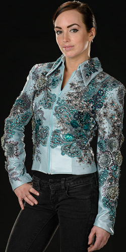 Light Blue Pearlized Lambskin Jacket