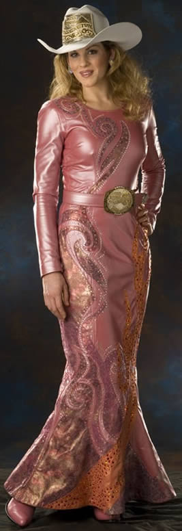 Pearlized Rose Lambskin Dress