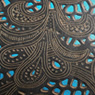 black lamb paisley laser-cut lace leather swatch